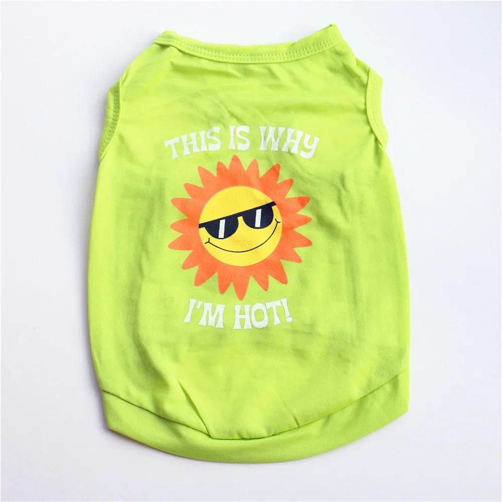 Personalized Sun Pattern Xxxs Pet Clothes for Dogs Summer Puppy Pitbull Cheap Dog Small Vest | Дом и сад