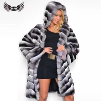 bffur real chinchilla color rex rabbit fur jacket with hood winter women overcoats warm whole skin rabbit fur coats genuine 2022