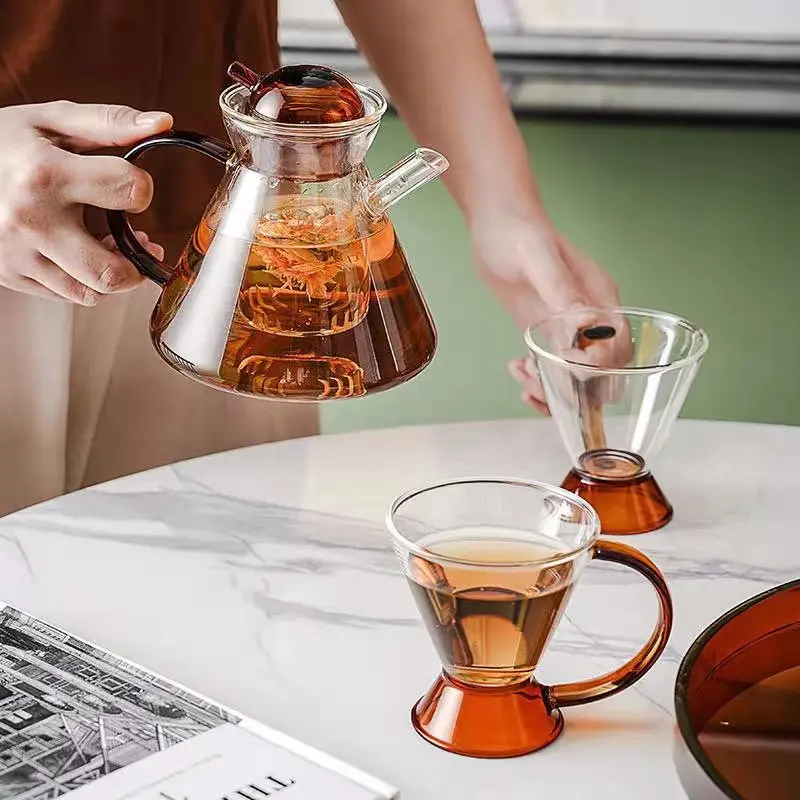 

Nordic Espresso Coffee Pot Turkish Kitchen Glass Teapot Home Creative Thickened Glass Kung Fu Tea Set Brewer Cold Brew Maker
