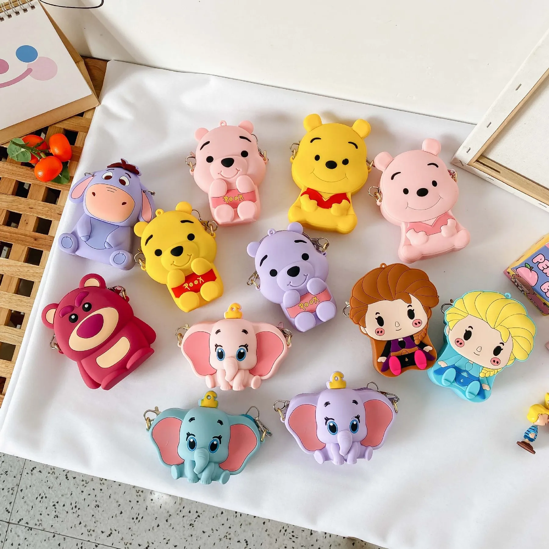 

Disney Cute Cartoon Small Animals Shoulder Bag Change Accessories Crossbody Bag Creative Styling Children Long Strap Small Bag