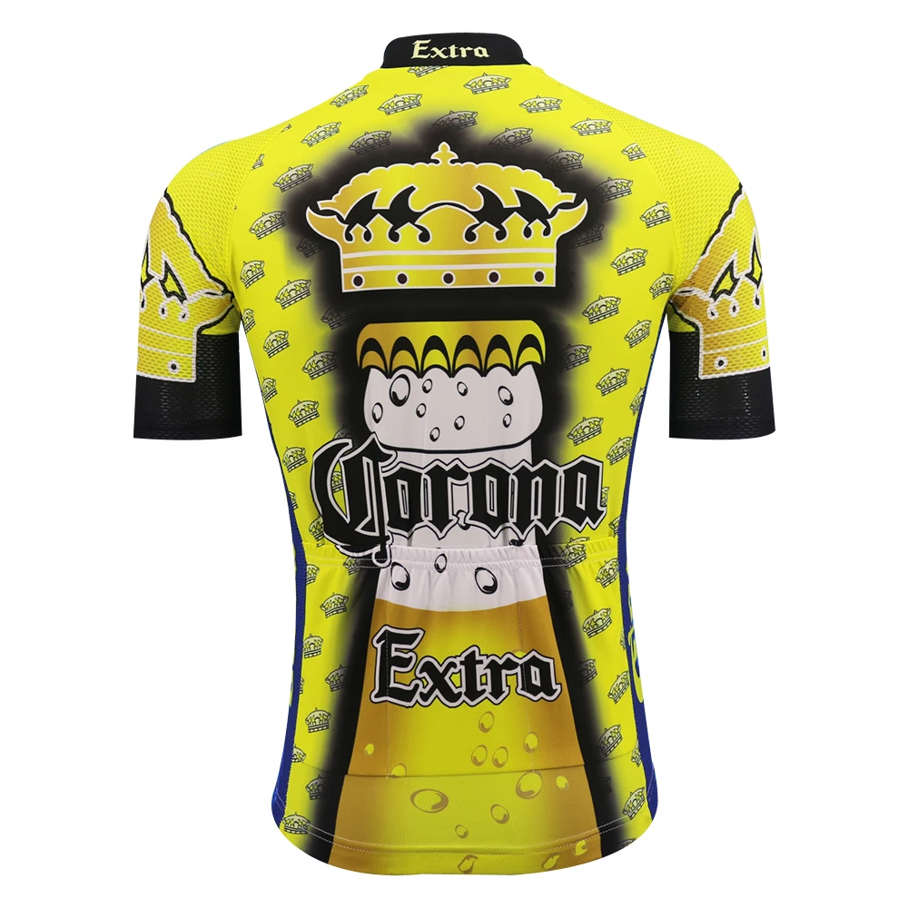 Классический ретро пивной Велоспорт Джерси Желтый Мужская одежда для велоспорта