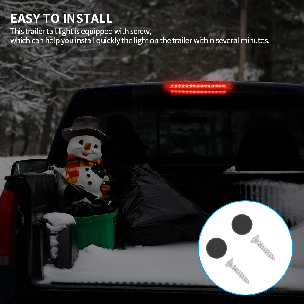 

2021 New 15LED Highposition Brake Light Brake Tail Light 1 Pair Red + 1 Pair Yellow + 1 Pair White Waterproof Trailer Tail Light