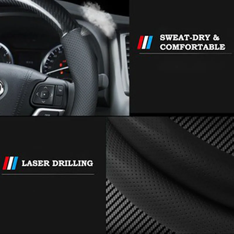 

Popular for Subaru Models Car Carbon Fiber Steering Wheel Cover 38cm Anti Slip Auto Interior Protective Accessories Car Styling