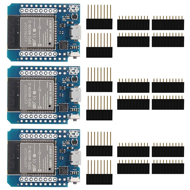 

D1 Mini NodeMCU ESP32 ESP-WROOM-32 WLAN WiFi Bluetooth IoT макетная плата 5 В, совместимая с Arduino (3 шт.)