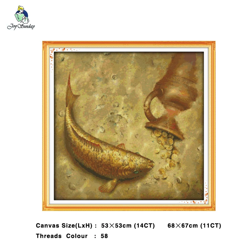 

Golden Carp Money Fish DIY Decor Painting Counted Print on the Canvas DMC 14CT 11CT Cross Stitch Embroidery Kits Needlework Sets