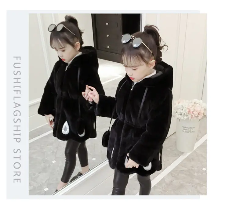 Шерстяное пальто для девочек с капюшоном, повседневное шерстяное зимнее утепленное теплое пальто детские куртки для девочек от 11 до 4 лет, Полушерстяное пальто принцессы