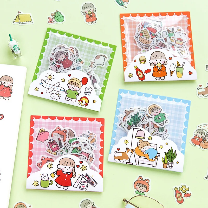 

Yisuremia 40Pcs/Pack Kawaii Stickers Scrapbooking Bullet Journal Decorative Washi Sticker School Stationery Girls Boys GIft