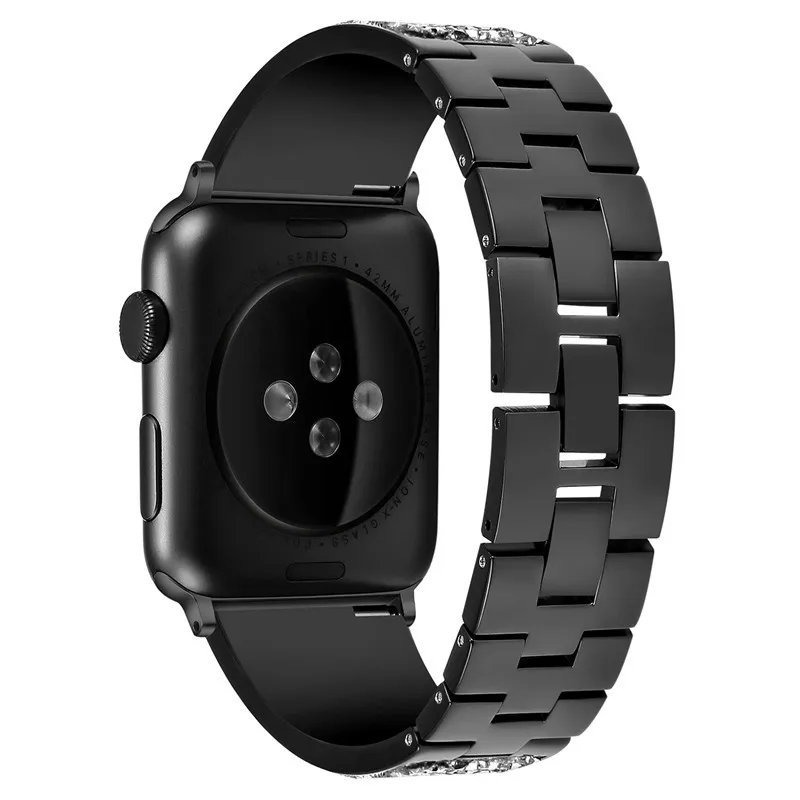 Стразы алмазный браслет из нержавеющей стали для apple watch band 44 мм 40 металлический