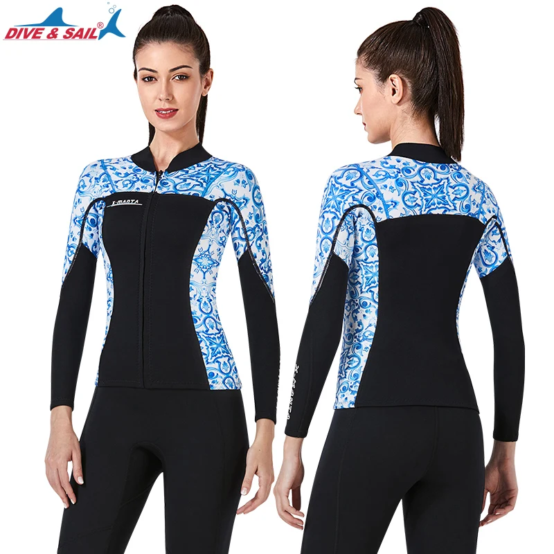Женский неопреновый гидрокостюм 1 5 мм с длинным рукавом и брюками на молнии