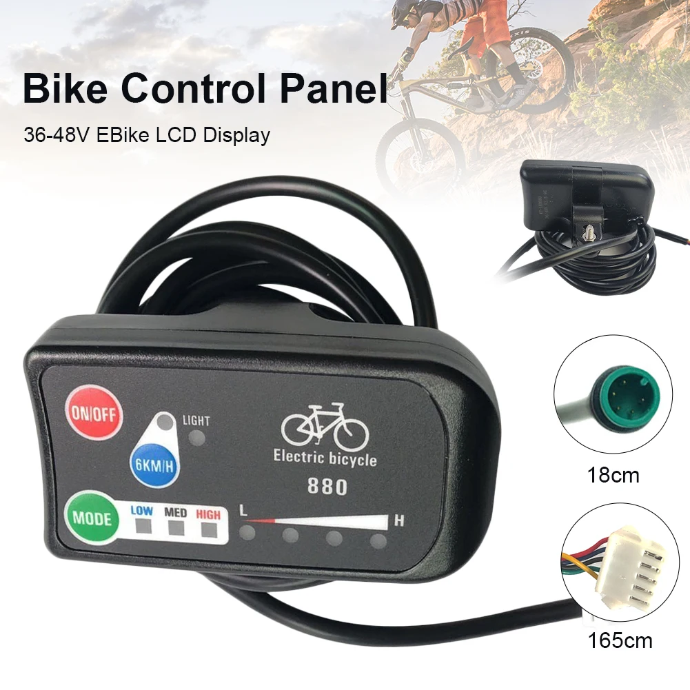 

E-Bike LCD Display 36V 48V LED 880 Electric Bike Display for KT Controller Bike Control Panel Bicycle Replace Accessory Parts