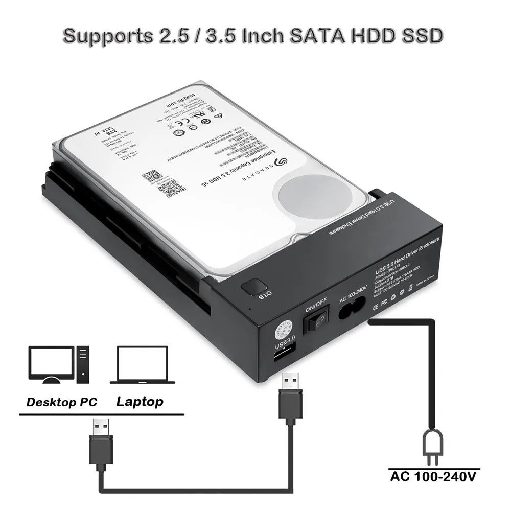 Корпус для внешнего жесткого диска 3 5 дюйма с USB 0 на SATA III 2 и дюйма|Корпус диска| |