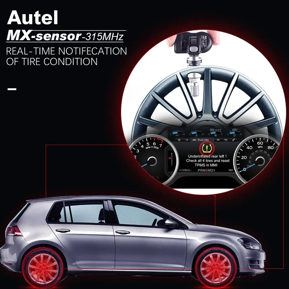 Autel MX-Sensor 315MHz Metal Press Type Tire Overhaul Programmable with TPMS TS501 TS508 Sensor de neumáticos Accessoires | Автомобили и