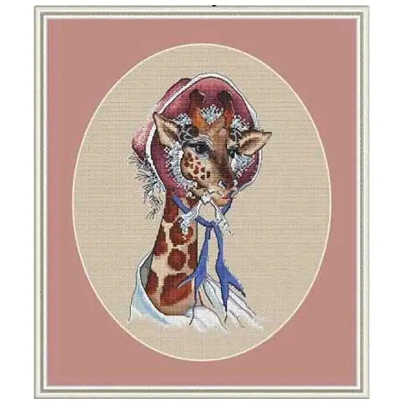 

Grandma deer wearing a turban Counted Cross Stitch 11CT 14CT DIY Cross Stitch Kits Embroidery Needlework Sets home decor