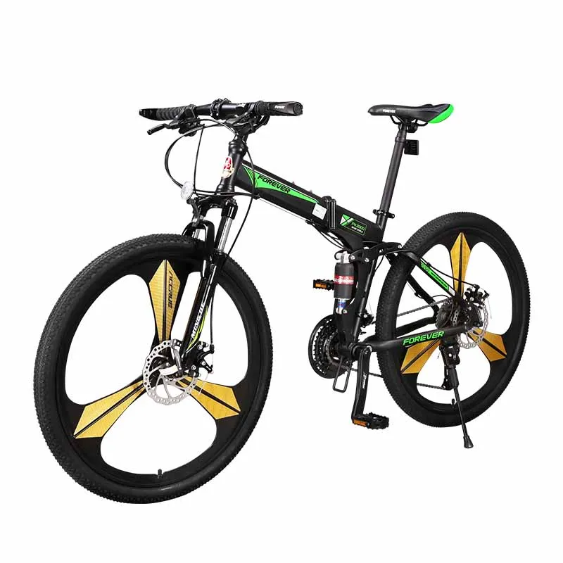 

26 Inches Mountain Bike Bicycle Folding Adult Male 27 Speed Off-road Double Shock Absorption Soft Tail