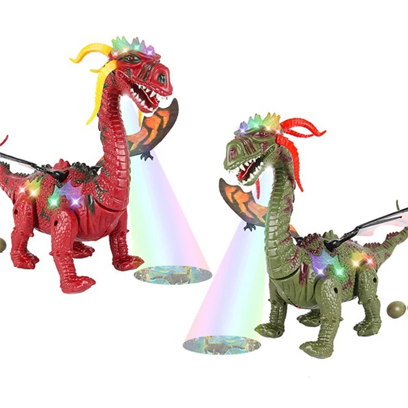 

HGRC 22152 Projection Dinosaur With LED Light Walking Sounding Lay Eggs Model Electric Animal Dinosaurio Gifts Toys for children