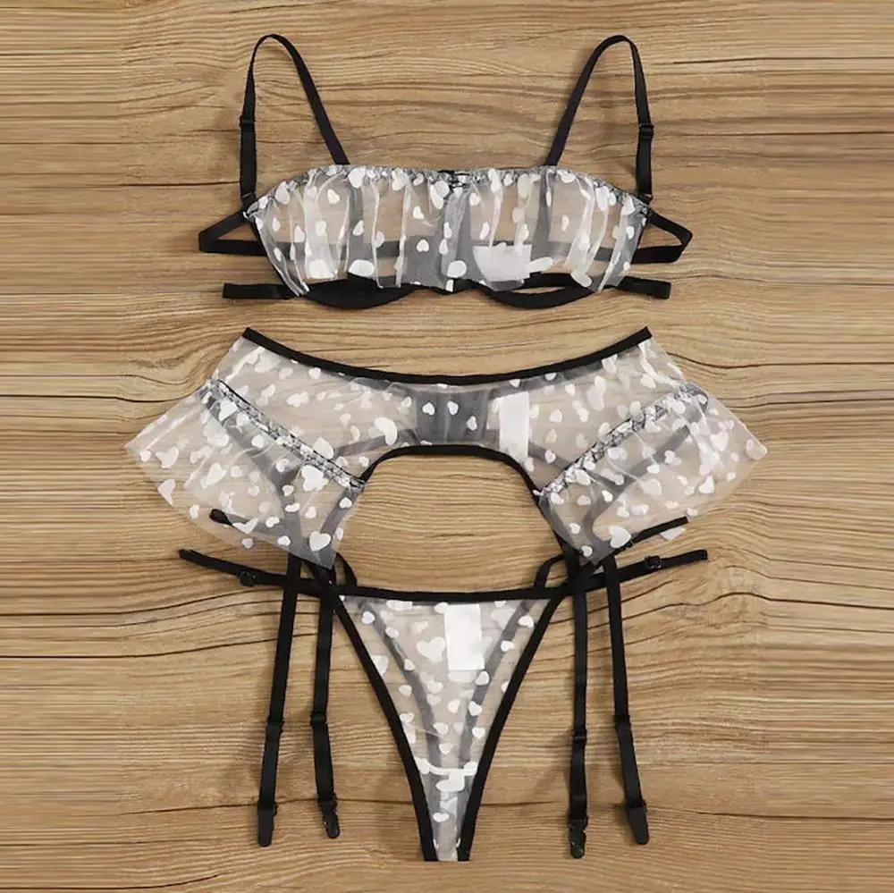 Сексуальный женский кружевной бюстгальтер трусы комплект нижнего белья модный