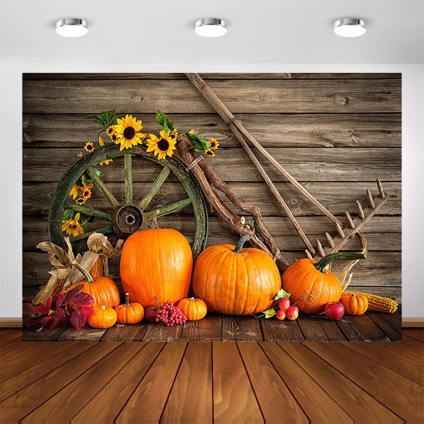 Тыква фоны для фотостудии деревенский деревянный осенний детский фон фотографий