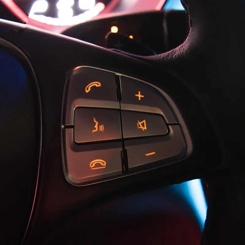 Хромированные кнопки на руль из АБС пластика чехол с блестками отделка для Mercedes