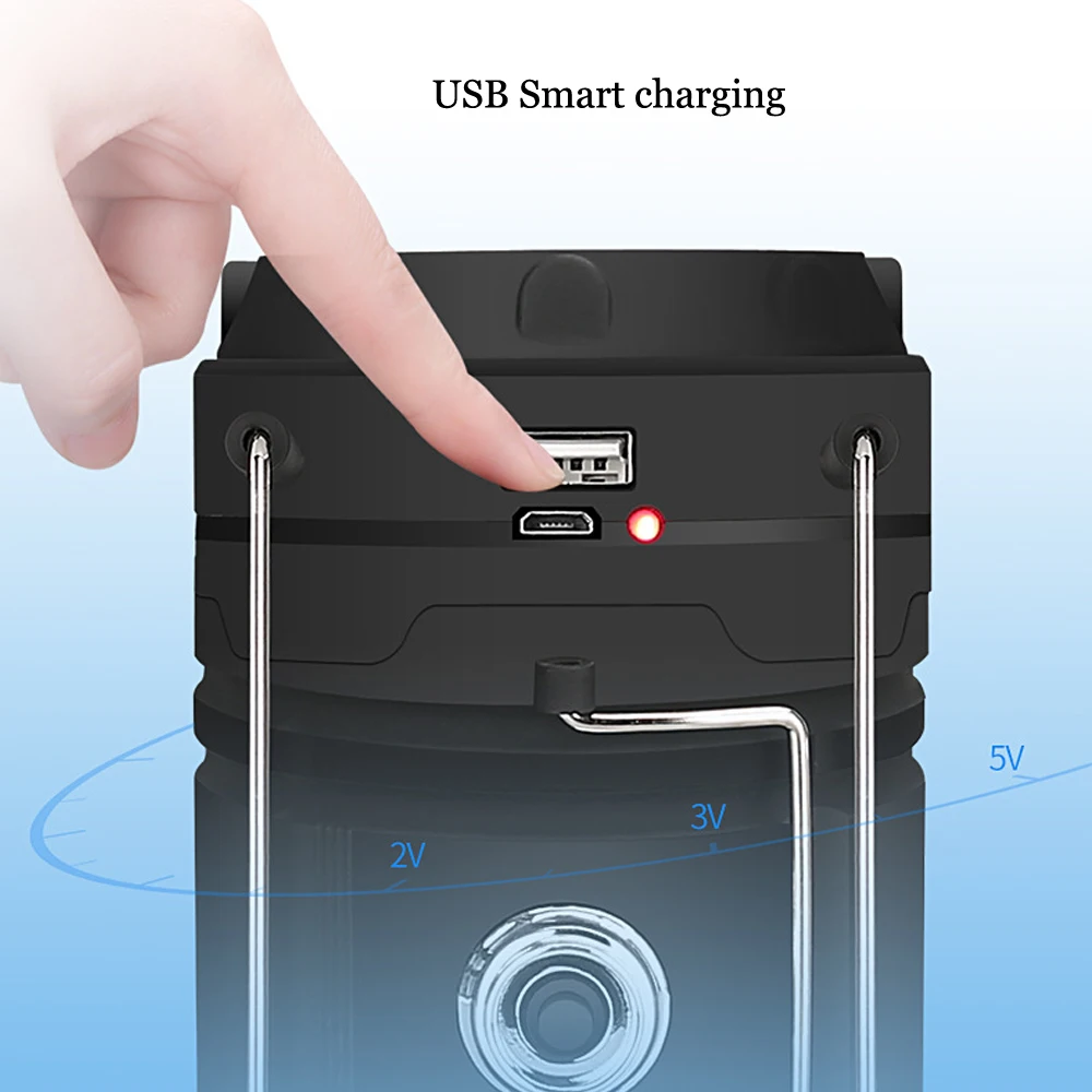 

Solar Lamp LED Camping Light USB Rechargeable Flashlight Dimmable Spotlight Work Light Waterproof Searchlight Emergency Torch