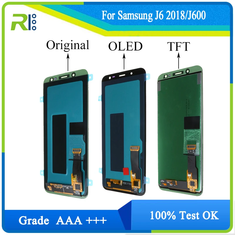 

100% Оригинальный 5,6 ''Super AMOLED ЖК-дисплей для Samsung Galaxy J6 2018 J600F J600 дисплей с сенсорным экраном Запасные части