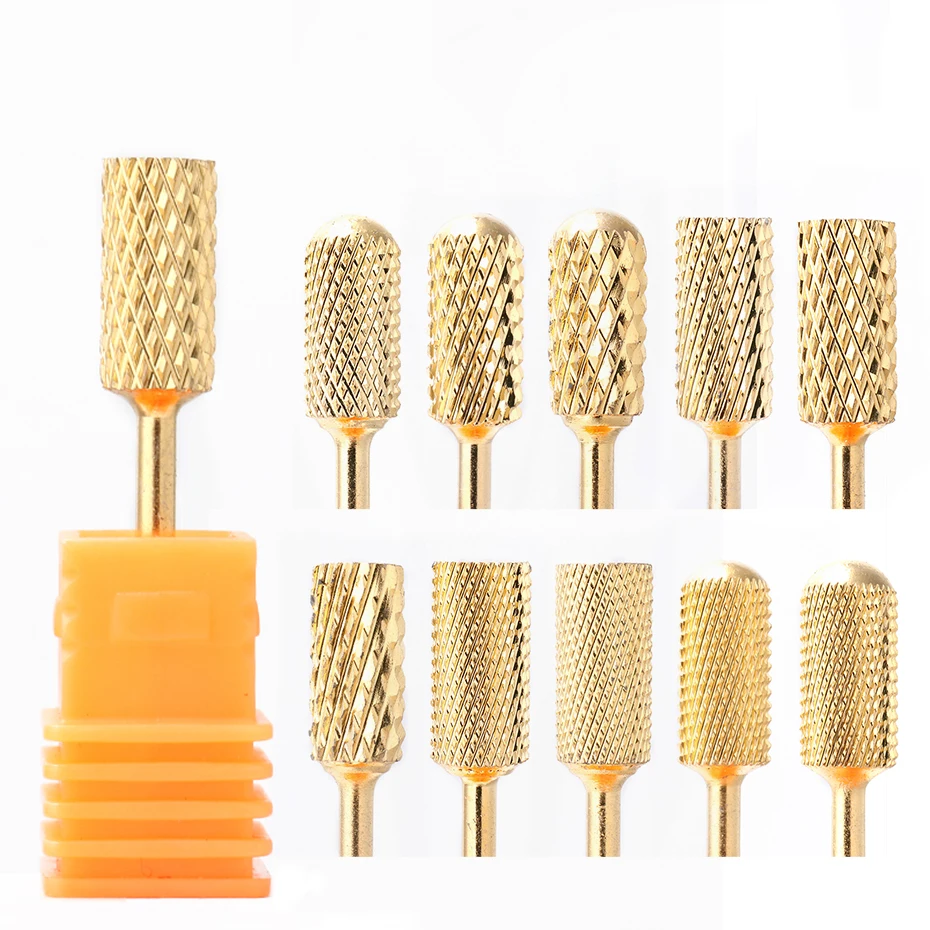 Алмазные фрезы для ногтей 1 шт. сверла из чистого золота с твердосплавным