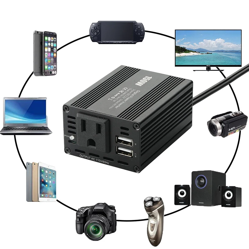 

12v to 220v inverter 150W DC 12v to AC 220v 150w inverter with dual USB Modified Sine Wave Power inverter