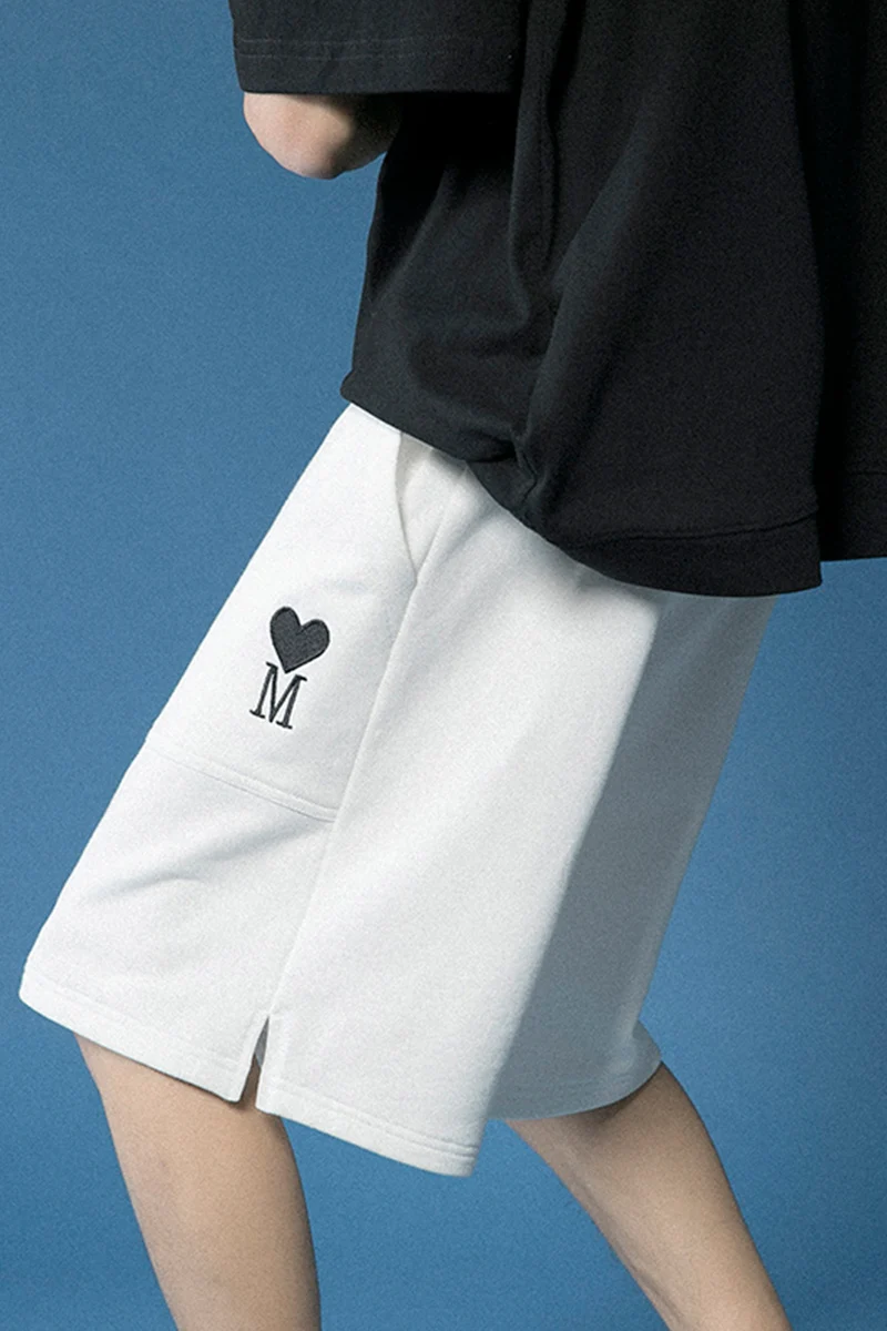 

New summer loose large size solid color 7-color love shorts neutral five-point pants