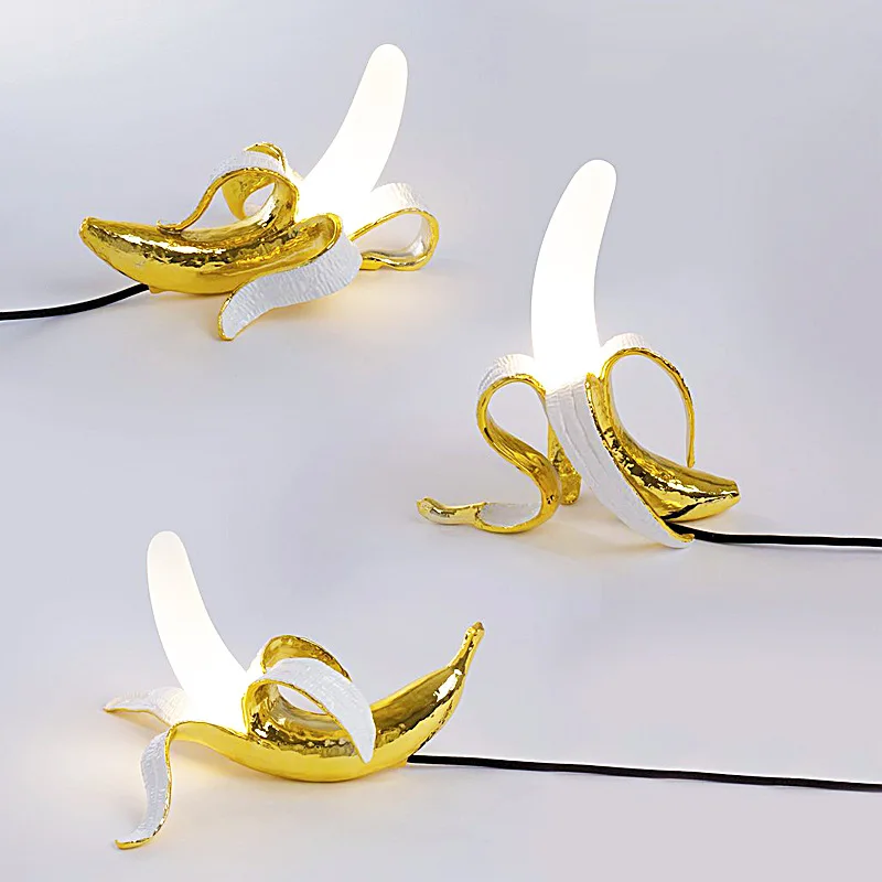 

Simple Art Decorate Table Light Fixtures Nordic Design Popular Creative Banana Table Lamp Bedroom Living Dining Room Desk Light