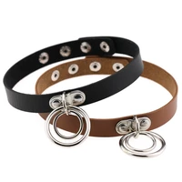 popular choker collar necklace double ring o leather gothic bracelet women gift