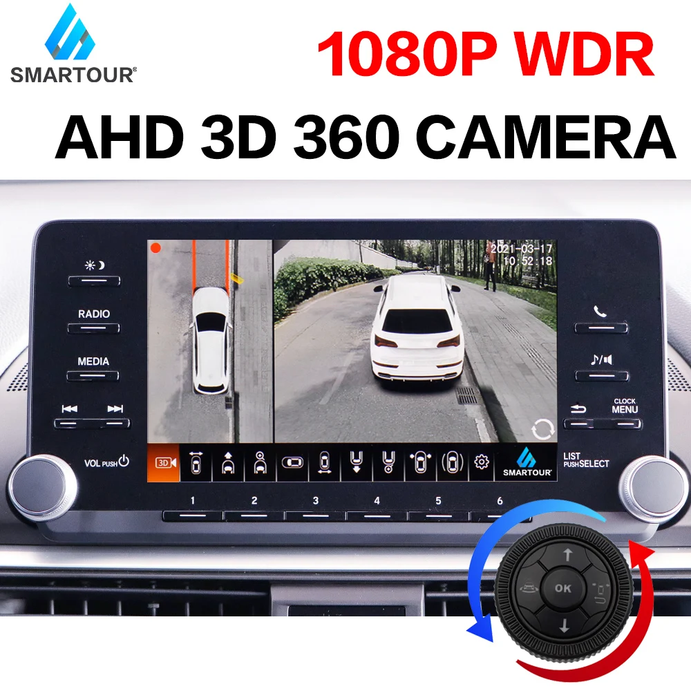 Панорамная система с 4 камерами и углом обзора 360 градусов 3d видеорегистратор для