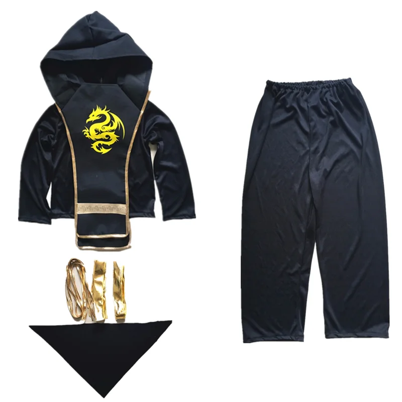 Дети ниндзя Дракон Хэллоуин Косплэй костюм для мальчиков и девочек день рождения