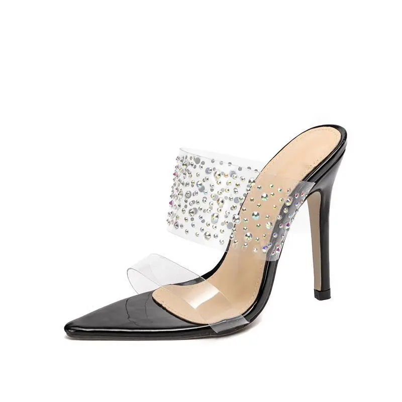 

Low Shoes Big Size Ladies' Slippers Slipers Women 2021 Rome Slides PU Fabric Rubber Hoof Heels Basic Shoes Ladies' Slippers Slip