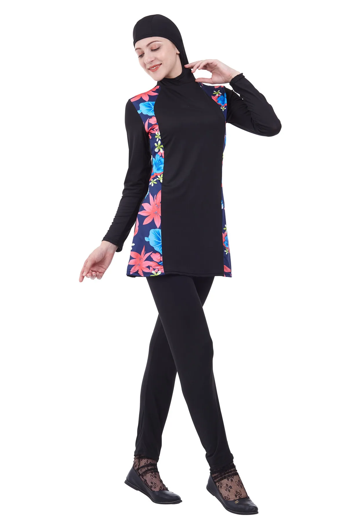 Islamic 2 Piece Suit Swimwear Arabic Women Muslim Swim Wear Burkini Hooded Hijab Swimsuit Modest Surf Sport Burkinis | Спорт и