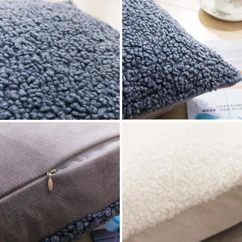 7 colors Light luxury 3D soft plush sofa decorative cushion cover brown pink white blue pillow home office car pillowcase | Дом и сад