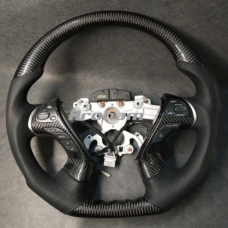 Car-styling Carbon Fiber Suede Steering Wheel For Infiniti JX35 2013 M M35 M25 M37 M56 QX60 Q70 2013 2014 2015 2016 2017
