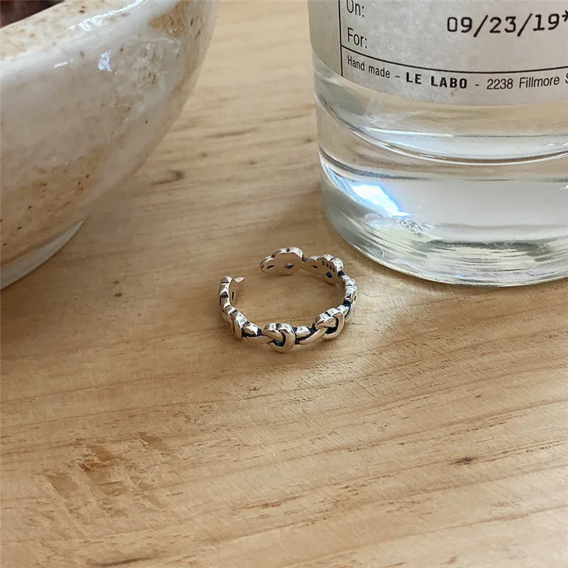 

POFUNUO Real 925 Sterling Silver Minimalist Women Entanglement Weaving Rings Female Fashion Lovers Fine Jewelry Gifts Chic Rings