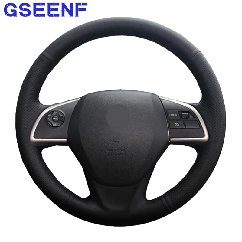 

Для Mitsubishi Outlander 2013 2014 Mirage 2014 ASX ручная строчка чехол рулевого колеса автомобиля износостойкая черная кожа