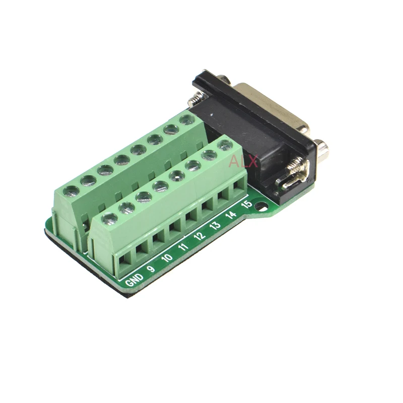 1PCS DB15 15PIN 2 ROW female connector to terminal adapter D-SUB RS232 TO RS485 converter 15 pin board Signal Module - купить по