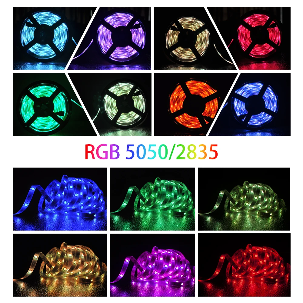 Светодиодная ленсветильник 5 м 10 15 Luces LED RGB 5050 Bluetooth Белый теплый для фосветильник
