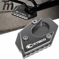 for kymco xciting 250 300 400 motorcycle cnc side stand enlarger plate kickstand enlarge extension accessories with laser logo