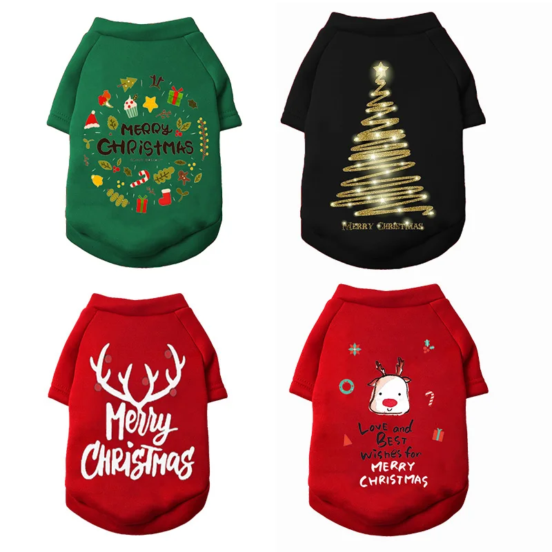 Рождественская Одежда для собак зимняя теплая одежда питомца куртки Щенок