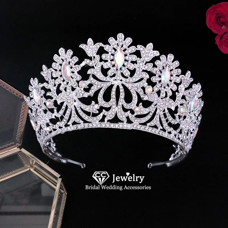 

CC Crown Wedding Hair Accessories for Women Bride Tiara Bridesmaids Hairband High Quality Party Beach Hairwear Jewelry HG0306