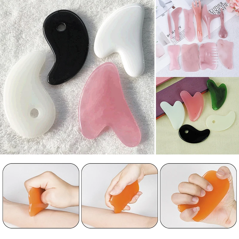 

SPA Natural Jade Gua Sha Scraper Board Massage Quartz Jade Guasha Stone For Face Neck Skin Lifting Wrinkle Remover Beauty Care