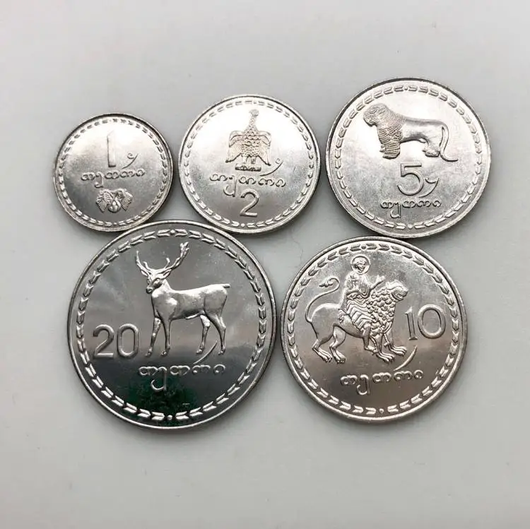 Набор 5 шт. Грузии монеты ЕС Европейский оригинальный монета новая