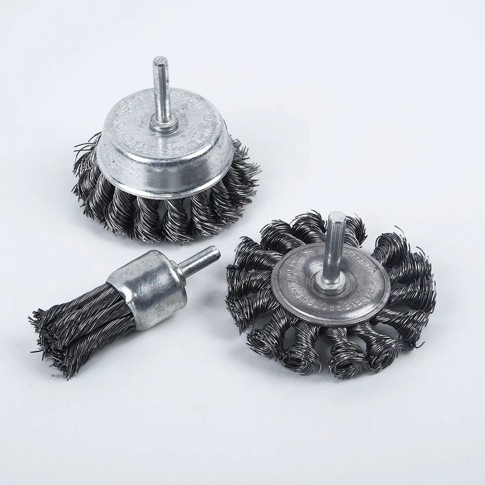 

Degreasing Wire Brush Knot End Replacement Grinding Derusting Grinder 3pcs Polishing Wheels