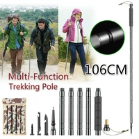 folding trekking pole outdoor products hiking self defense stick multi function mountain cane camping supplies set