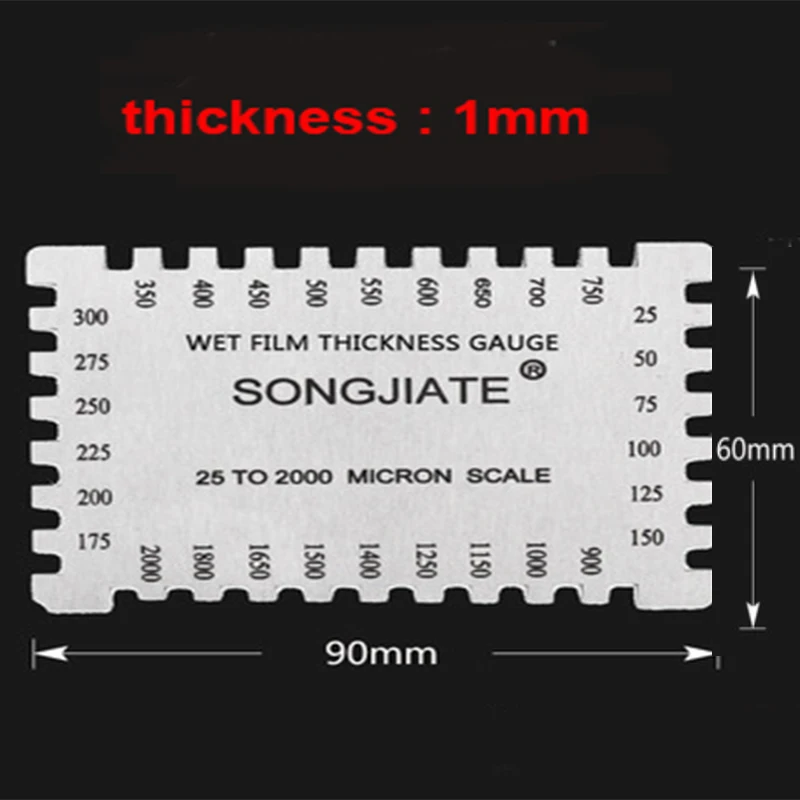 25 2000 квадратная влажная пленка расческа алюминиевая мембранная толщиномер 3000um