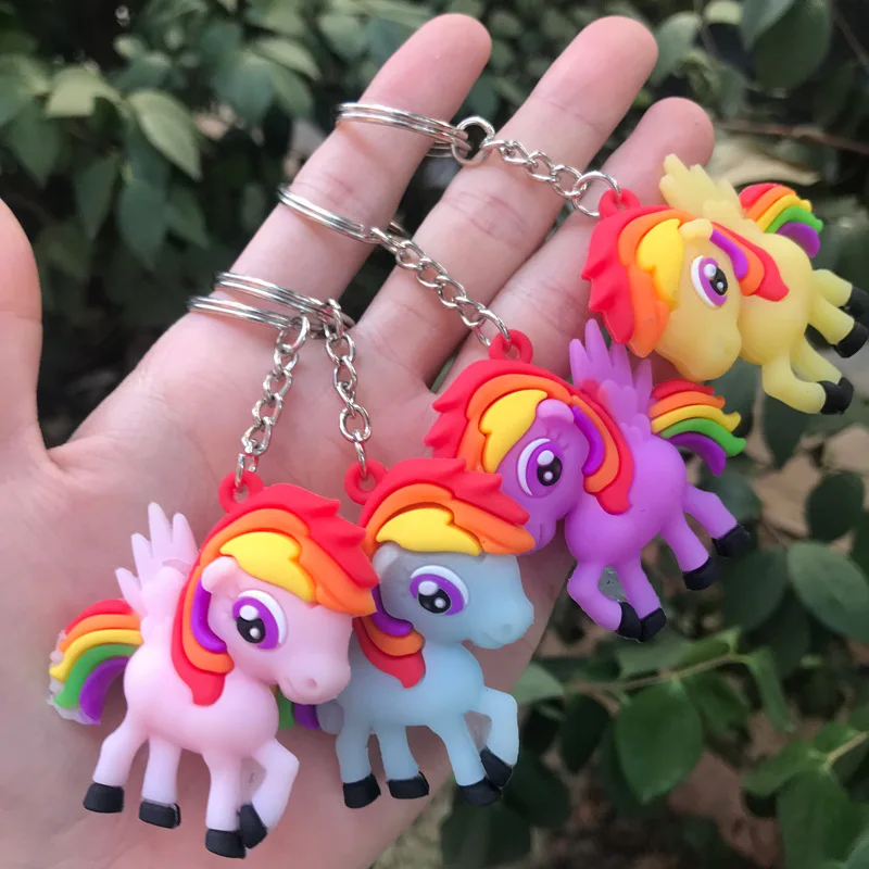 Эпоксидная смола PCV Мягкий гель Пегас брелок мультфильм стерео Цвет Пони сумка