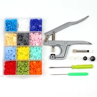 1set 12 colors diy clothes t5 plastic fasteners snap resin press stud cloth tool kit snap buttons clothing