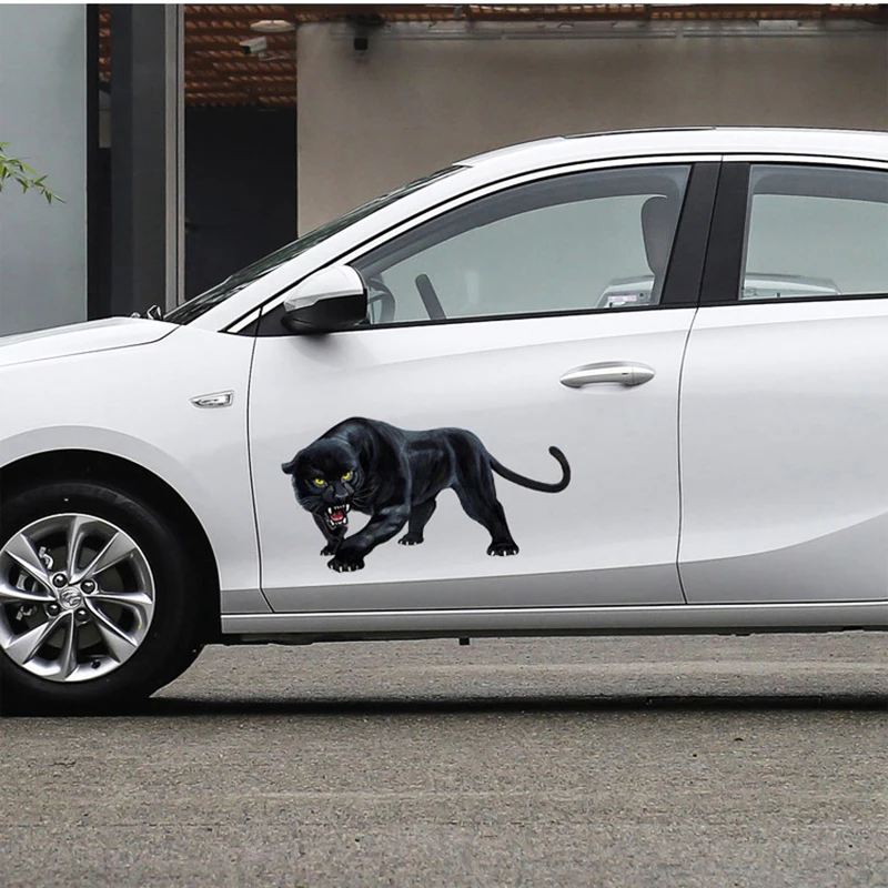 60*42 см мультфильм 3D животное автомобиль наклейка Черная пантера винил Забавный